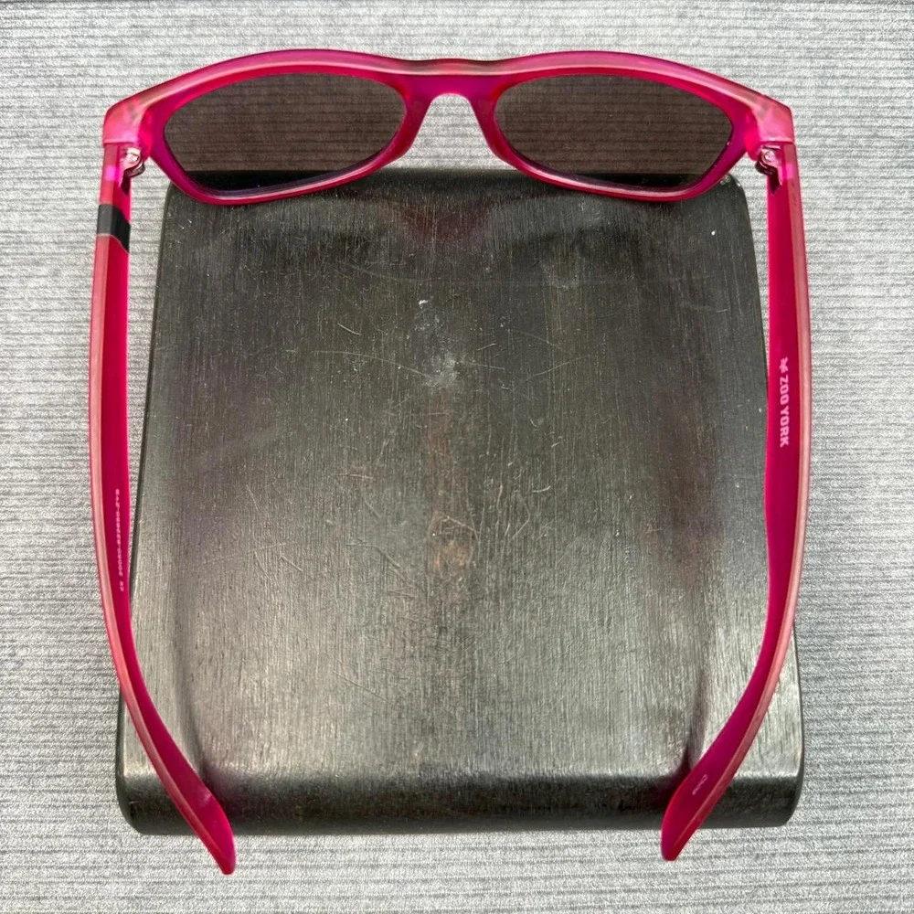 Zoo York Sunglasses Pink Translucent Frames Blue Mirrored Lens 20050-822650 Y2k